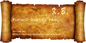 Kurucz Boglárka névjegykártya